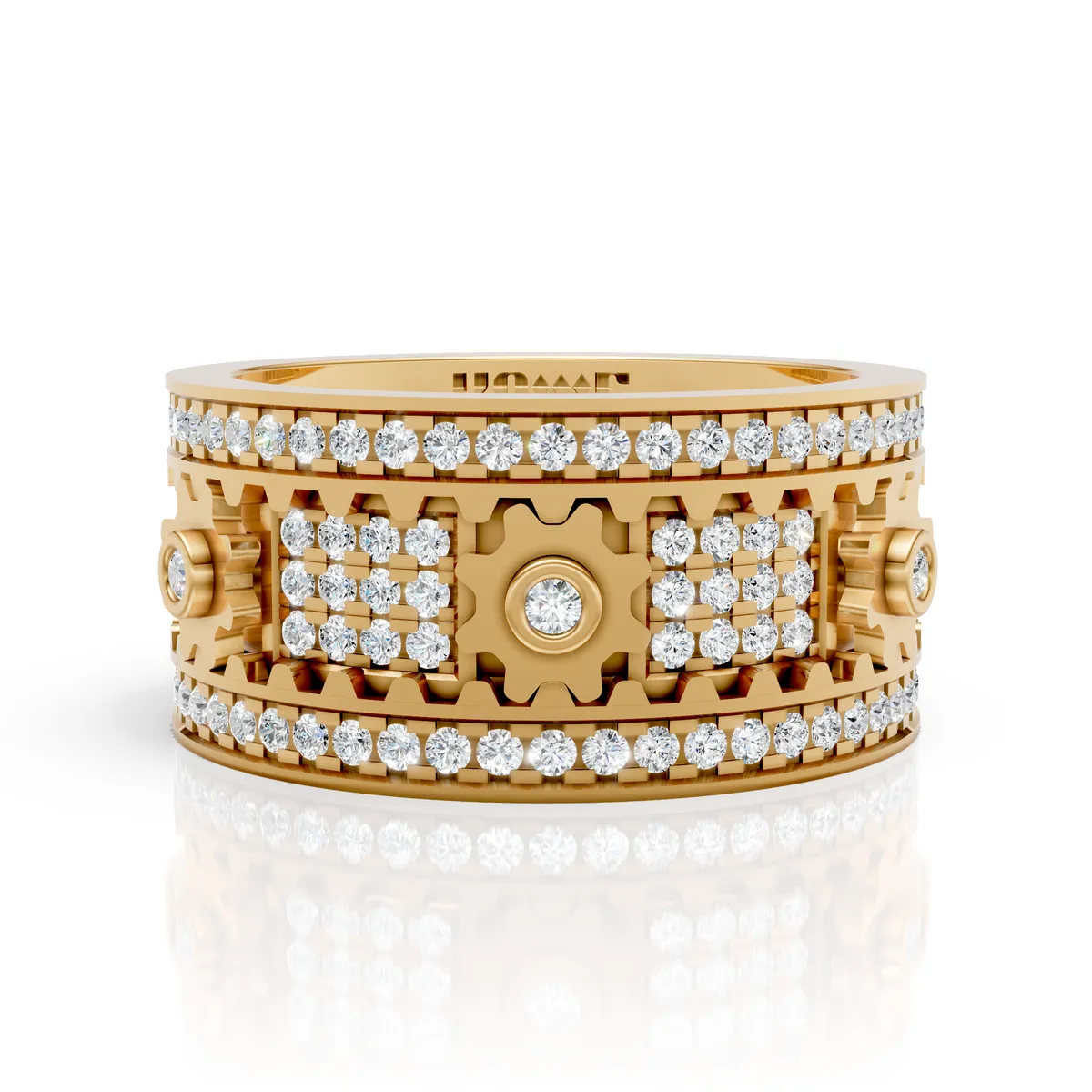 Gear Diamond Band Ring